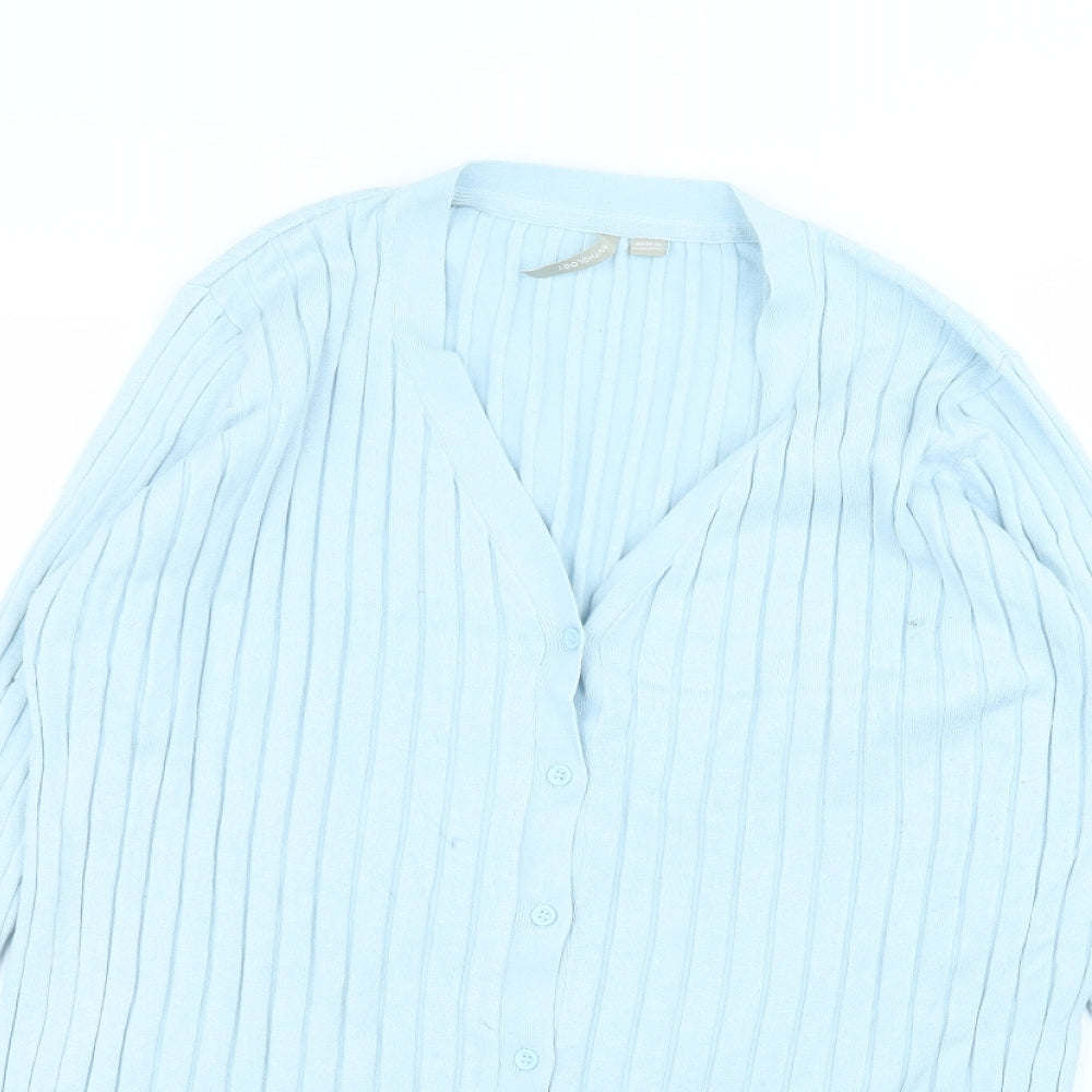Anthology Womens Blue V-Neck  Viscose Cardigan Jumper Size 20