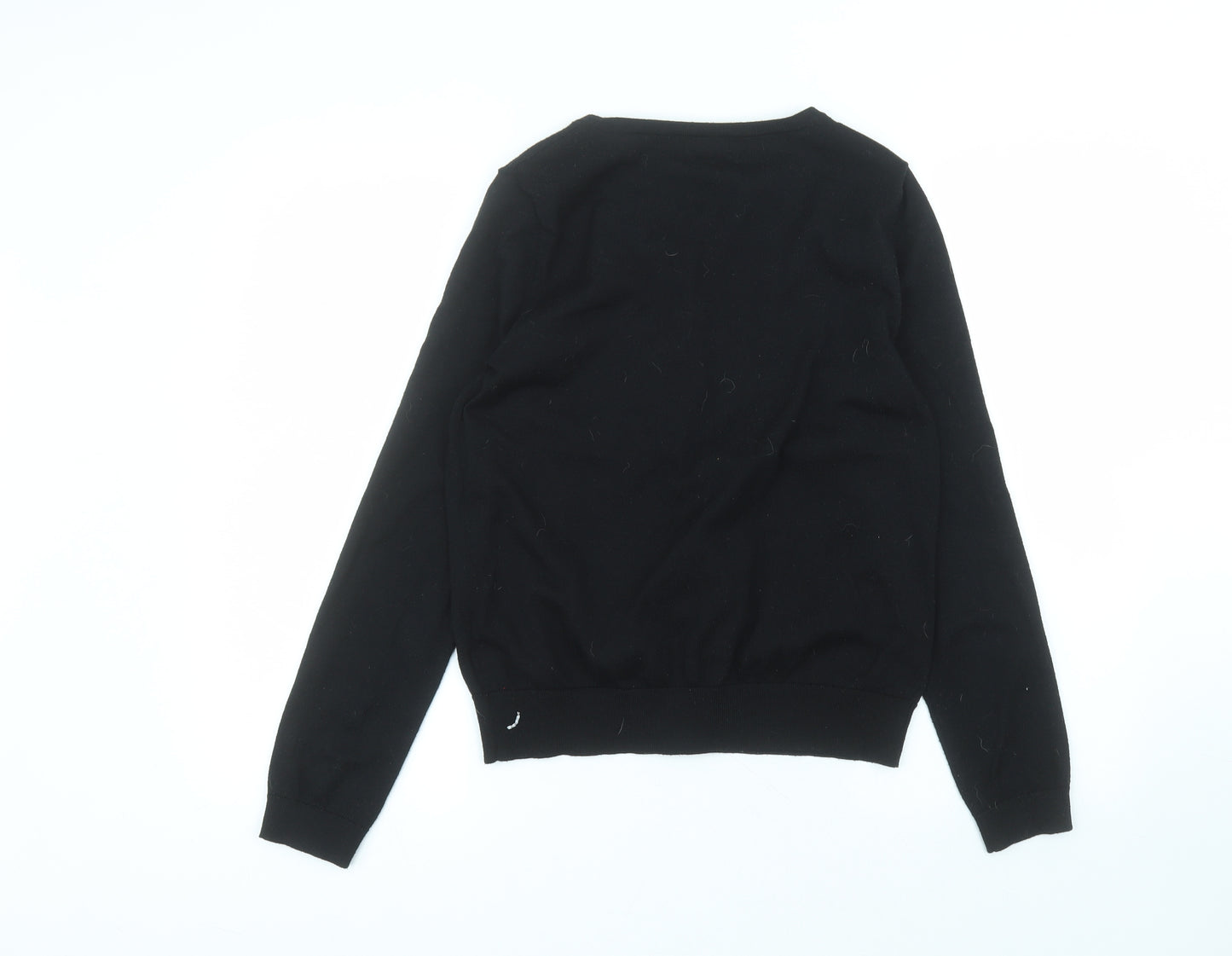 New Look Womens Black Round Neck  Polyester Cardigan Jumper Size 14