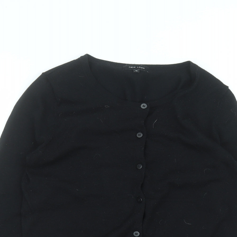 New Look Womens Black Round Neck  Polyester Cardigan Jumper Size 14