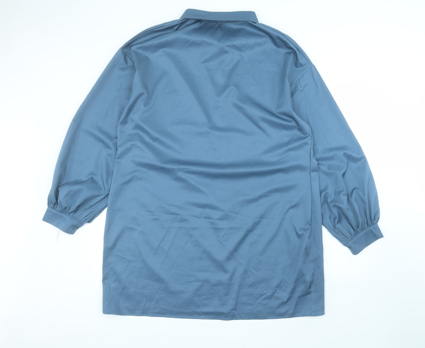 In the Style Womens Blue  Polyester Basic Button-Up Size 18 Collared