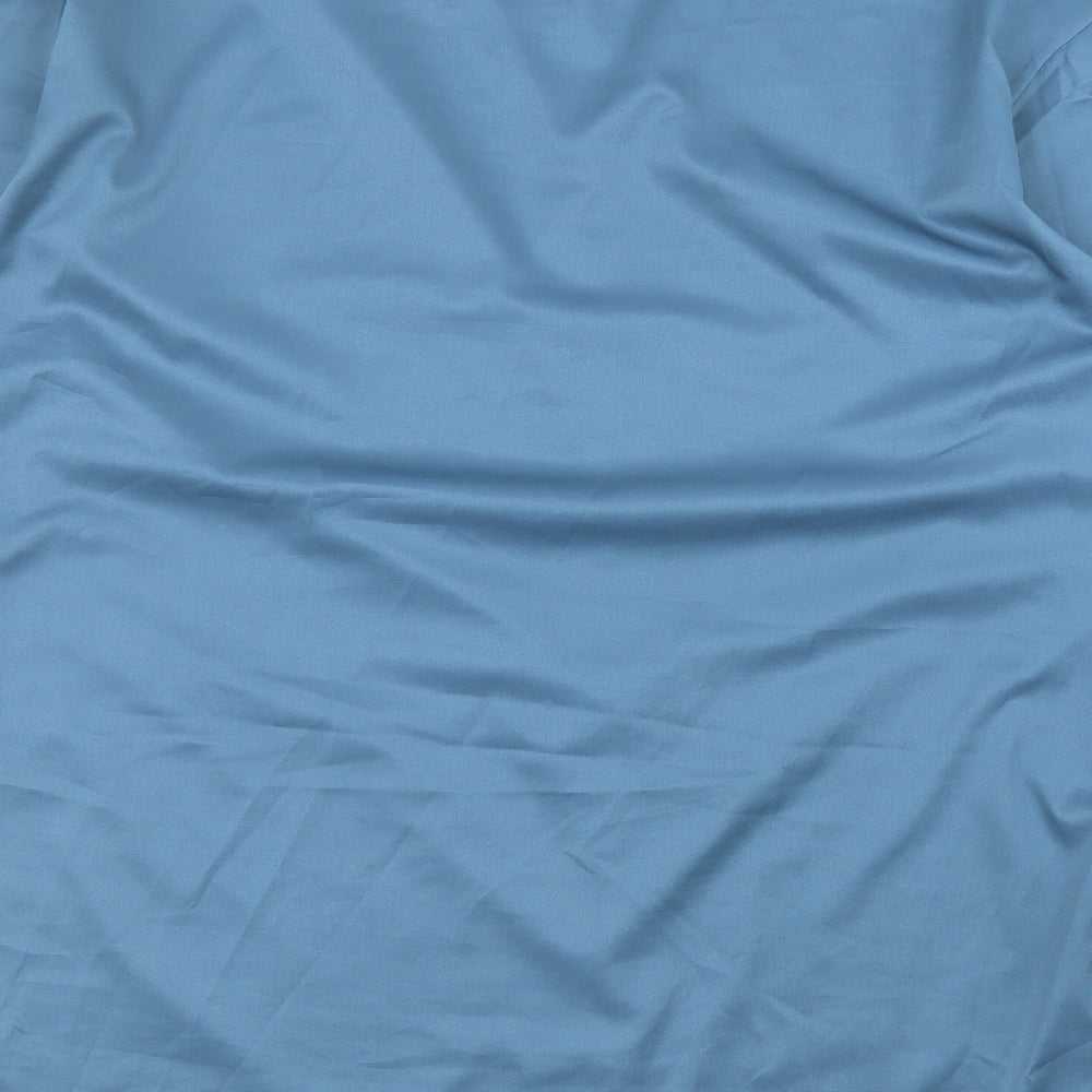 In the Style Womens Blue  Polyester Basic Button-Up Size 18 Collared