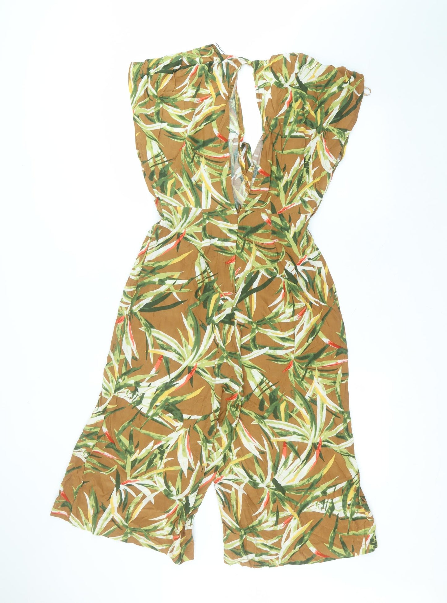Indikah Womens Brown Floral Polyester Jumpsuit One-Piece Size M