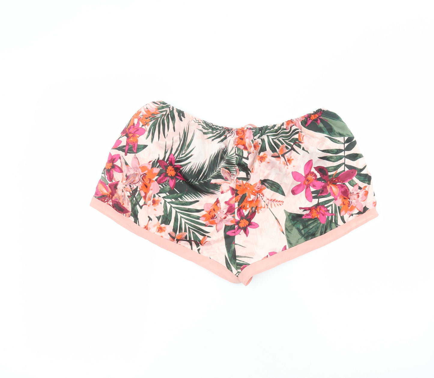 George Womens Pink Floral Polyester Hot Pants Shorts Size 14  Regular