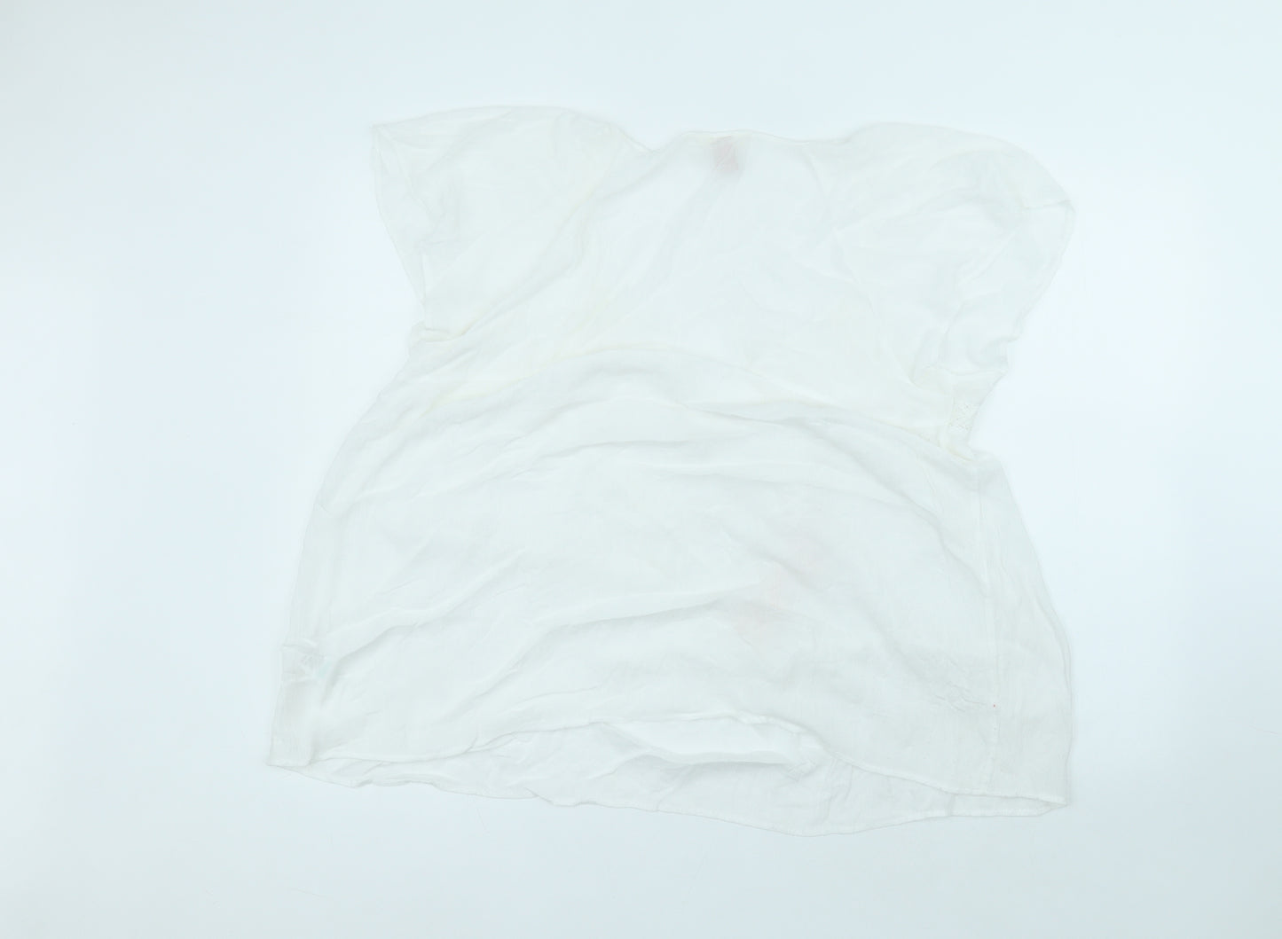 Falmer heritage Womens White  Viscose Basic Blouse Size 14 Round Neck