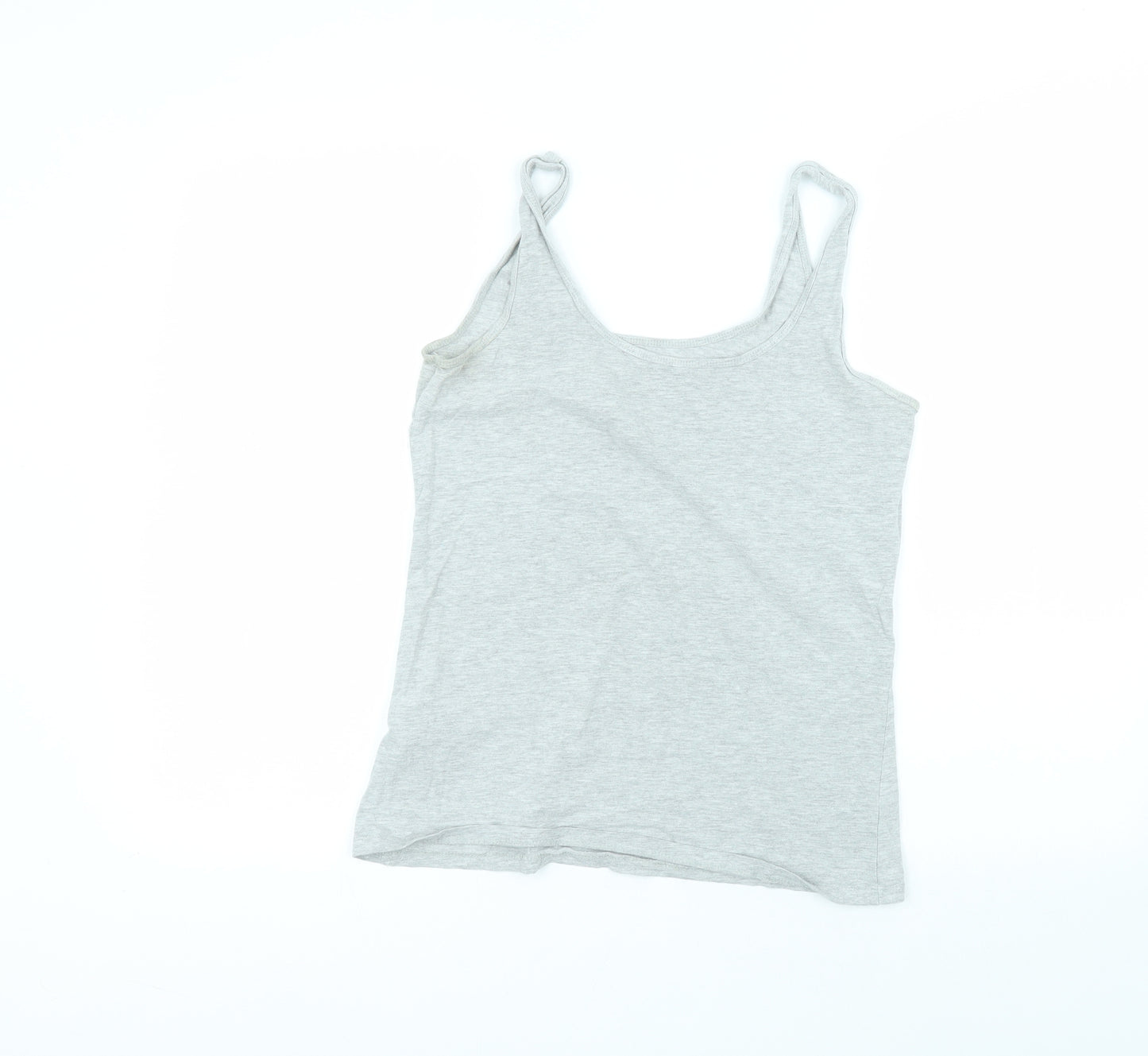 Primark Womens Grey  Cotton Basic Tank Size M Round Neck