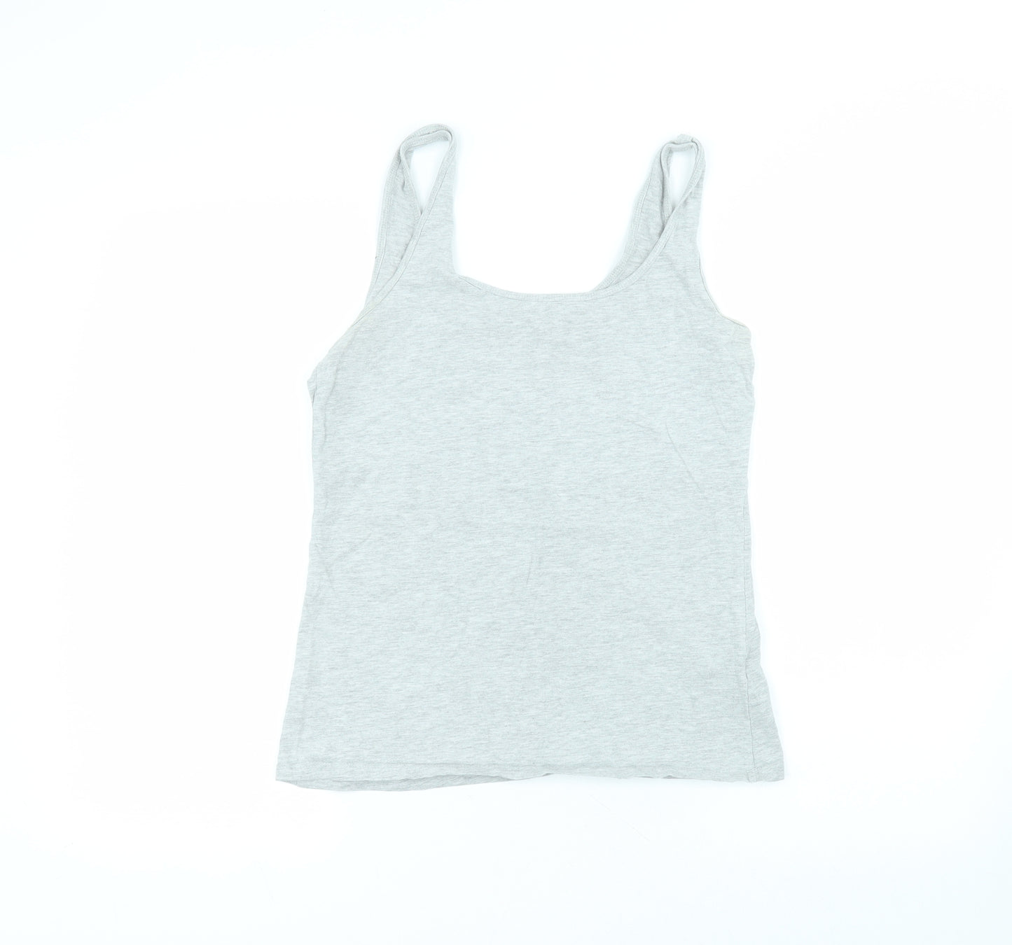 Primark Womens Grey  Cotton Basic Tank Size M Round Neck