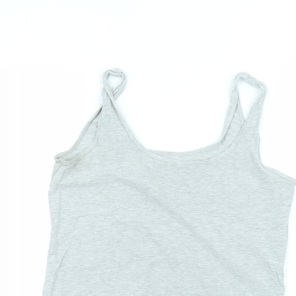Primark Womens Grey  Cotton Basic Tank Size M Round Neck