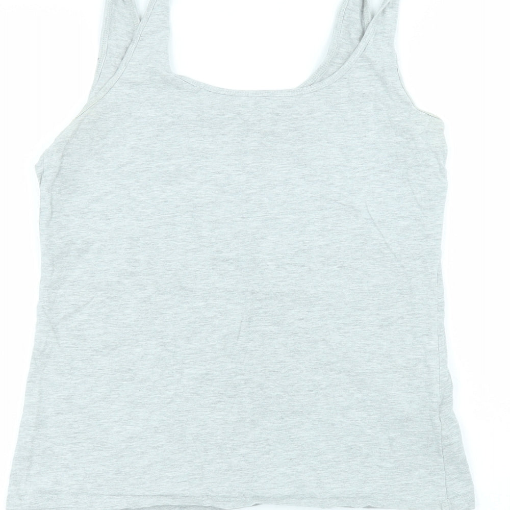 Primark Womens Grey  Cotton Basic Tank Size M Round Neck