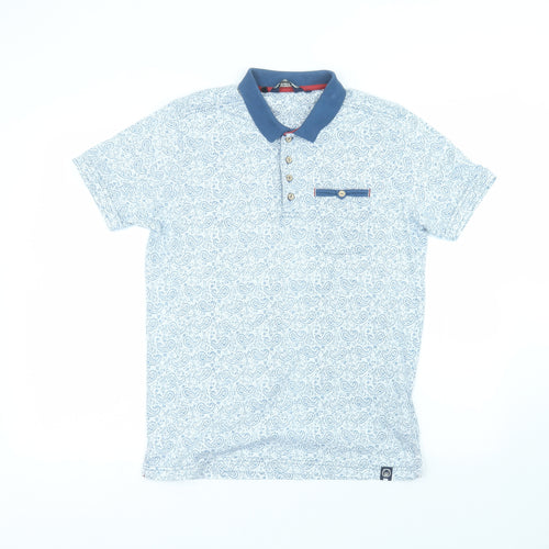 Duck and Cover Mens Blue  Cotton  Polo Size M Collared