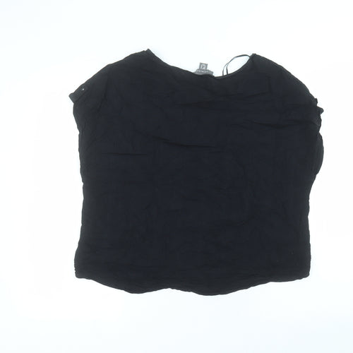 Primark Womens Black  Viscose Basic Blouse Size 14 Round Neck