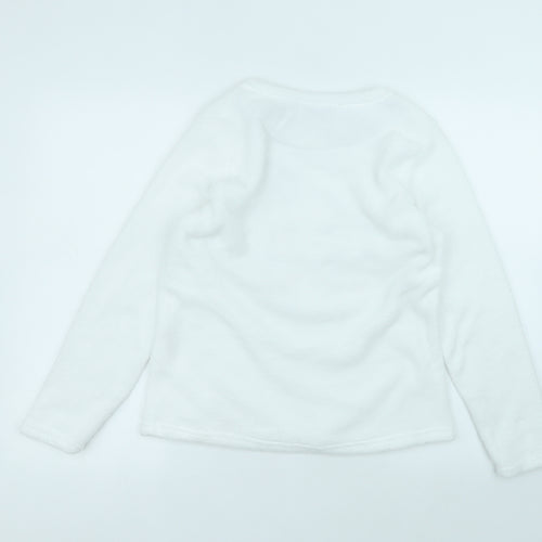 Primark Womens White Round Neck  Polyester Pullover Jumper Size 8