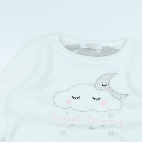 Primark Womens White Round Neck  Polyester Pullover Jumper Size 8