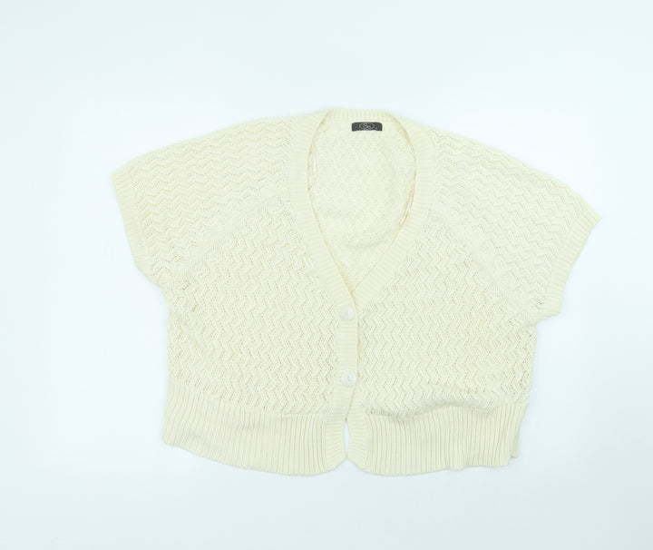 BM Womens White Jacket Coatigan Size L
