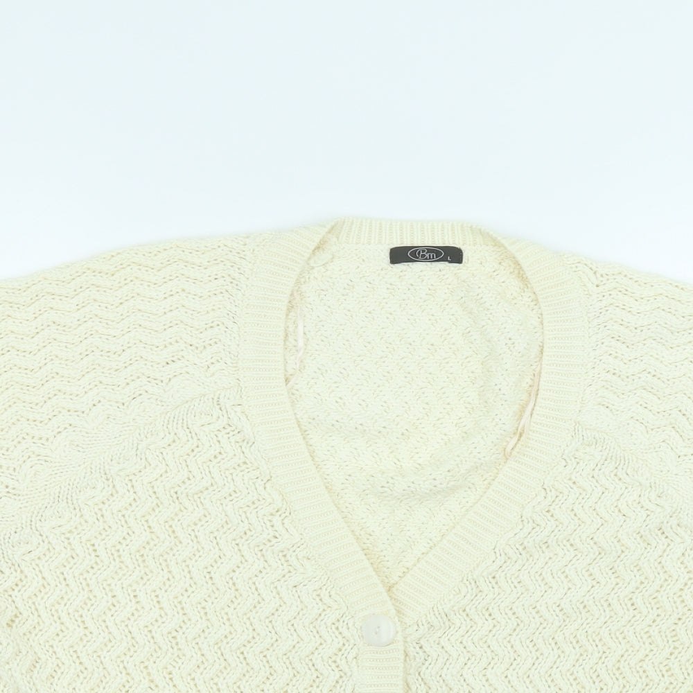 BM Womens White   Jacket Coatigan Size L