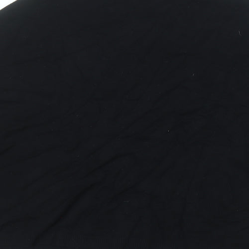 M&V Womens Black Round Neck  Cotton Pullover Jumper Size S