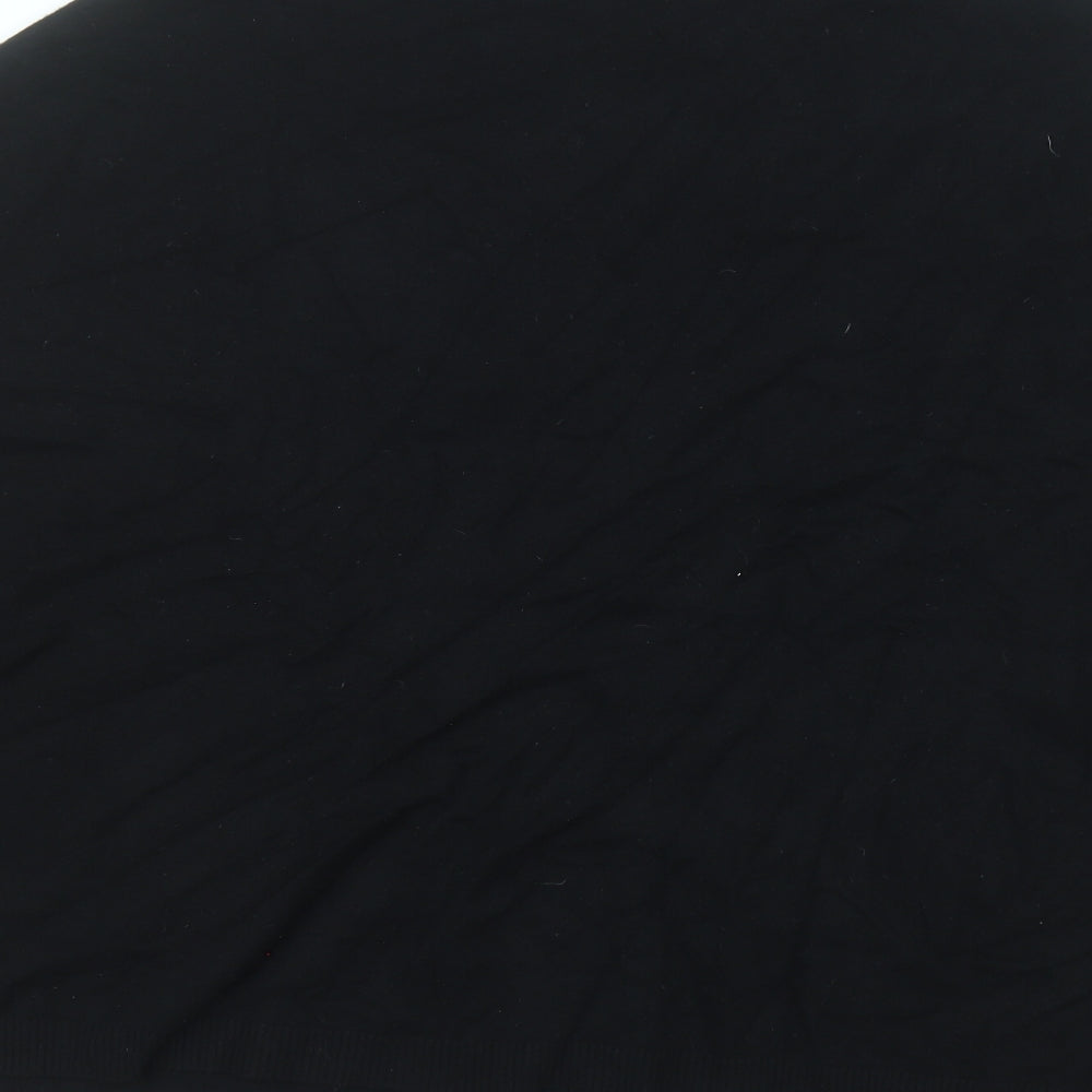 M&V Womens Black Round Neck  Cotton Pullover Jumper Size S