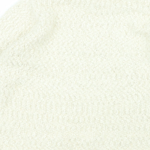 alexare Womens White Collared  Polyester Pullover Jumper Size L