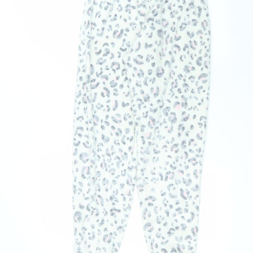 Primark Womens White Animal Print Polyester Sweatpants Trousers Size S L27 in Regular