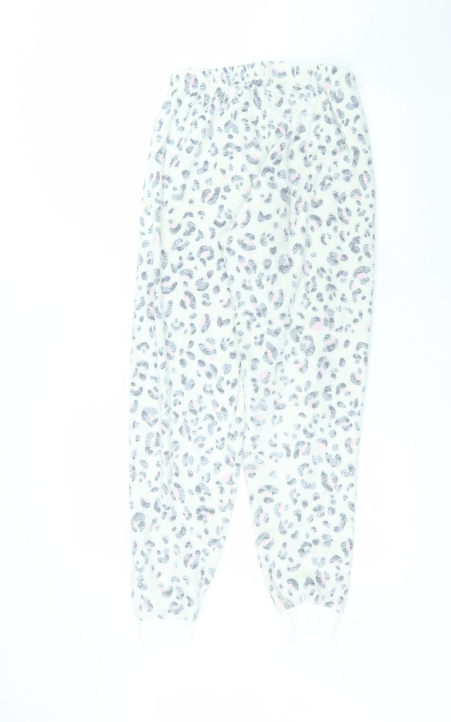 Primark Womens White Animal Print Polyester Sweatpants Trousers Size S L27 in Regular