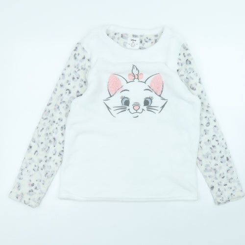 Primark Womens White Round Neck  Polyester Pullover Jumper Size S