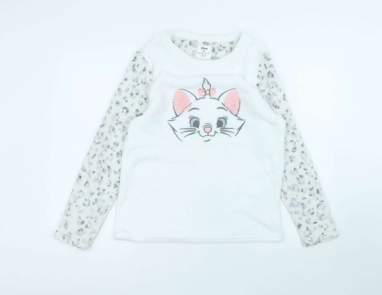 Primark Womens White Round Neck  Polyester Pullover Jumper Size S