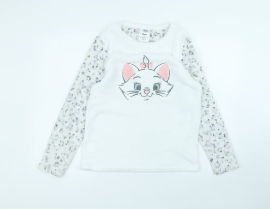Front view of Primark women’s white round neck polyester jumper, size S