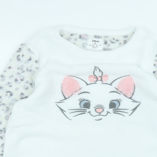 Primark Womens White Round Neck  Polyester Pullover Jumper Size S