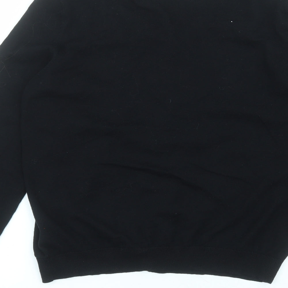 H&M Womens Black Round Neck  Cotton Cardigan Jumper Size L