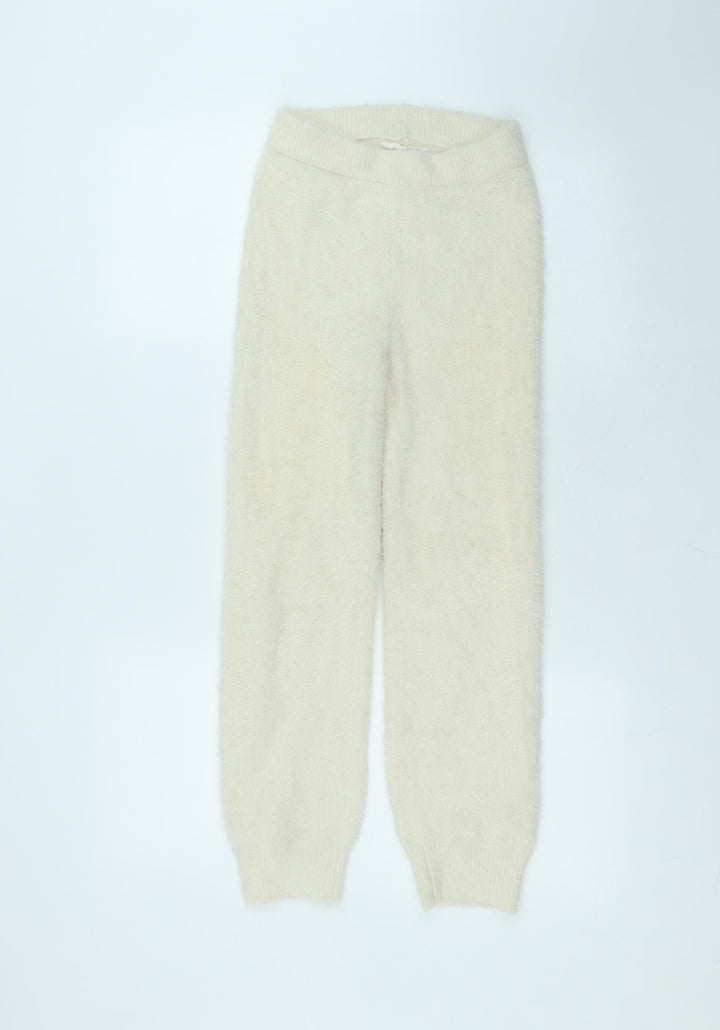 Matalan Girls White Polyamide Sweatpants Trousers Size 10 Years Regular