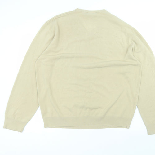 mansize Womens Brown V-Neck  Acrylic Pullover Jumper Size 2XL