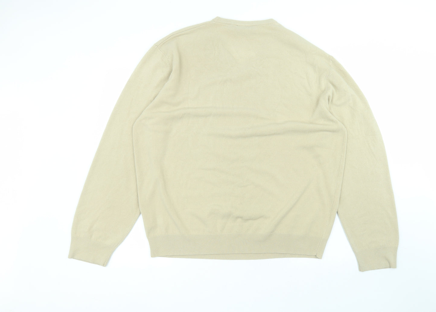 mansize Womens Brown V-Neck  Acrylic Pullover Jumper Size 2XL