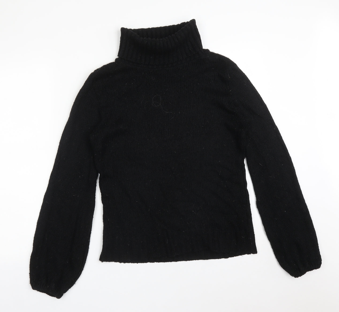 Boohoo Womens Black Roll Neck  Acrylic Pullover Jumper Size M