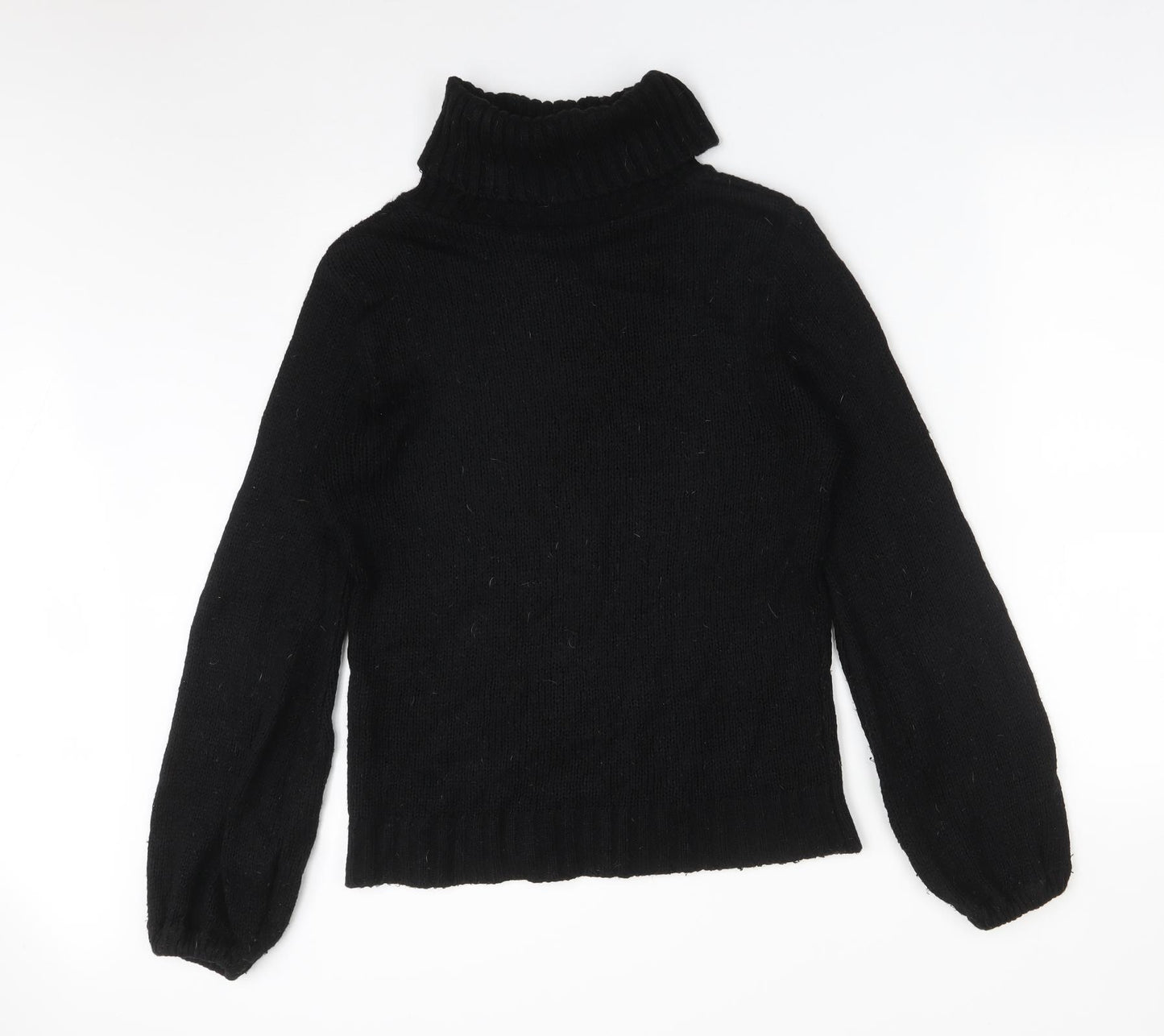 Boohoo Womens Black Roll Neck  Acrylic Pullover Jumper Size M