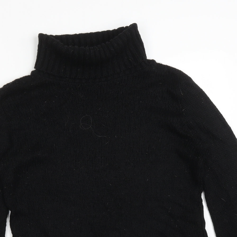 Boohoo Womens Black Roll Neck  Acrylic Pullover Jumper Size M