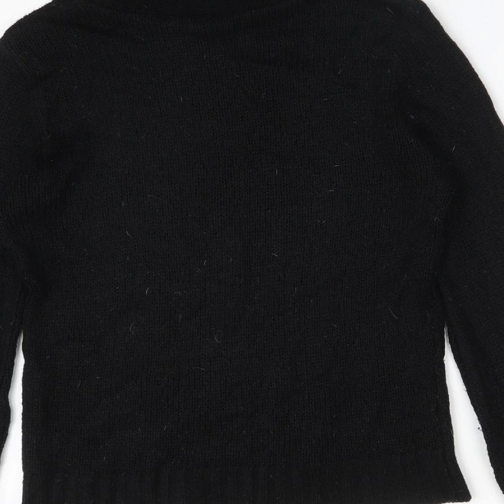 Boohoo Womens Black Roll Neck  Acrylic Pullover Jumper Size M