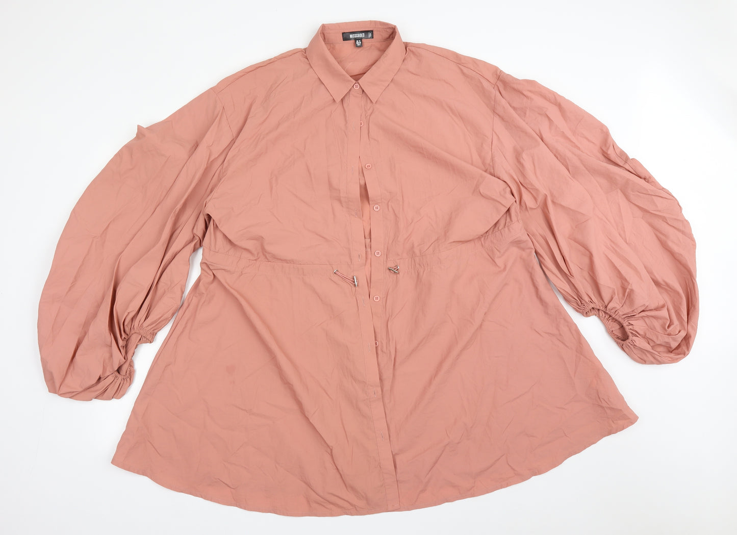 Missguided Womens Pink  Polyamide Shirt Dress  Size 12  Collared