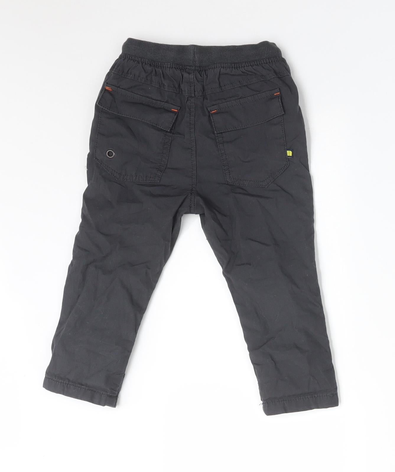 NEXT Boys Grey  Cotton Cargo Trousers Size 9-12 Months