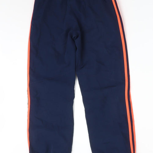 adidas Boys Blue Striped Polyester Jogger Trousers Size 9-10 Years  Regular