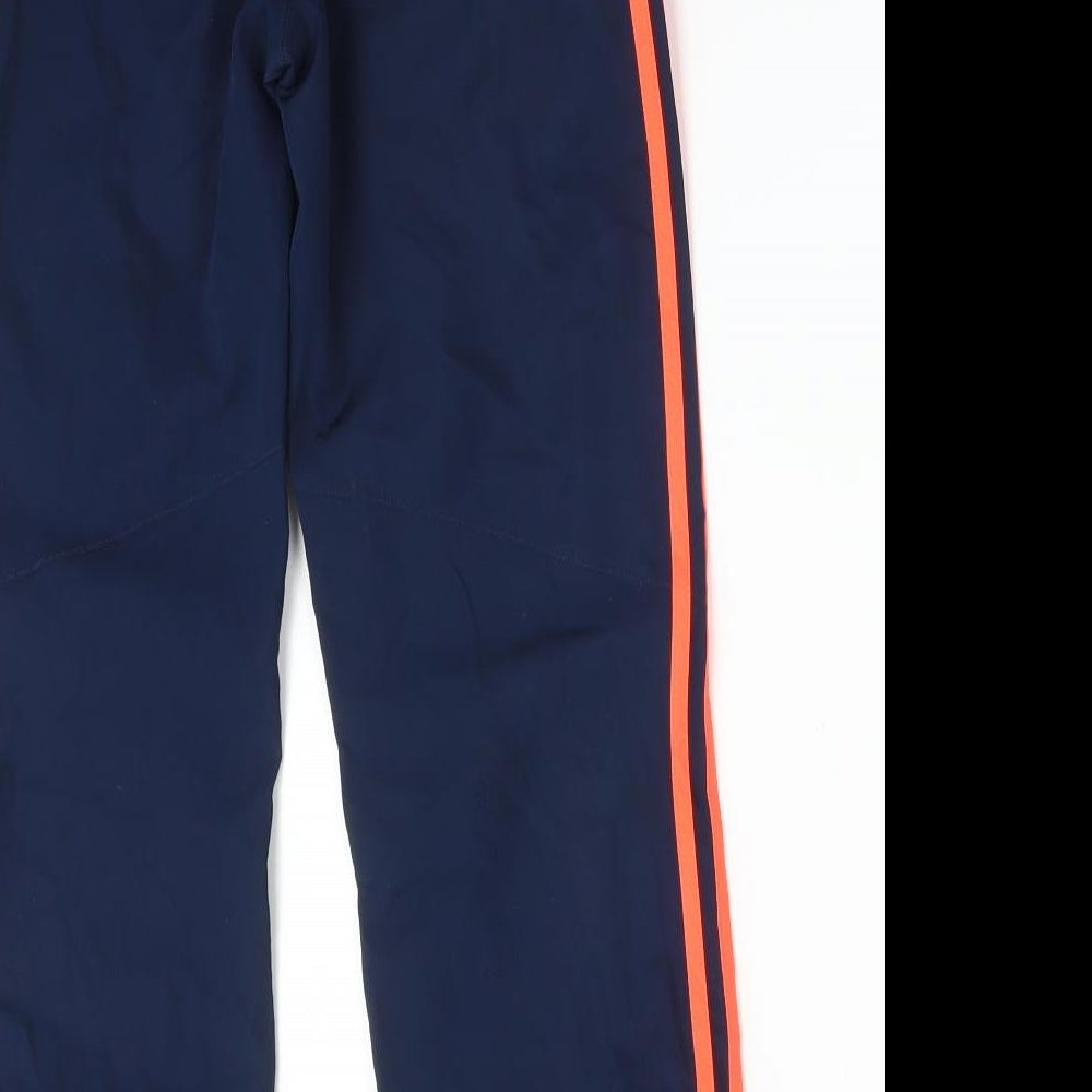 adidas Boys Blue Striped Polyester Jogger Trousers Size 9-10 Years  Regular