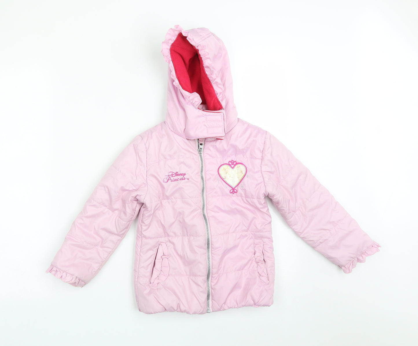 DISNEY PRINCESS Girls Pink   Overcoat Coat Size 3-4 Years   - DISNEY PRINCESSES
