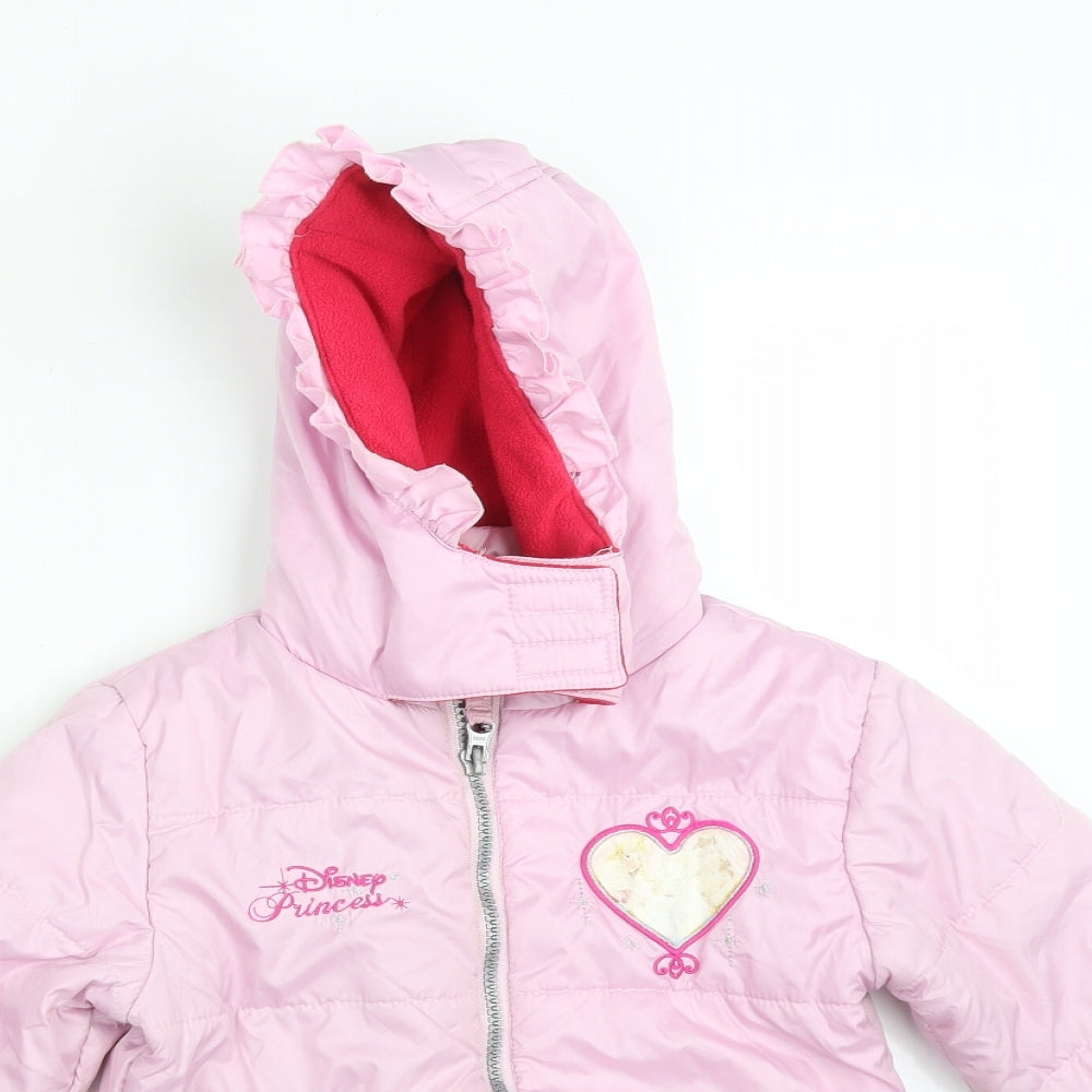 DISNEY PRINCESS Girls Pink   Overcoat Coat Size 3-4 Years   - DISNEY PRINCESSES