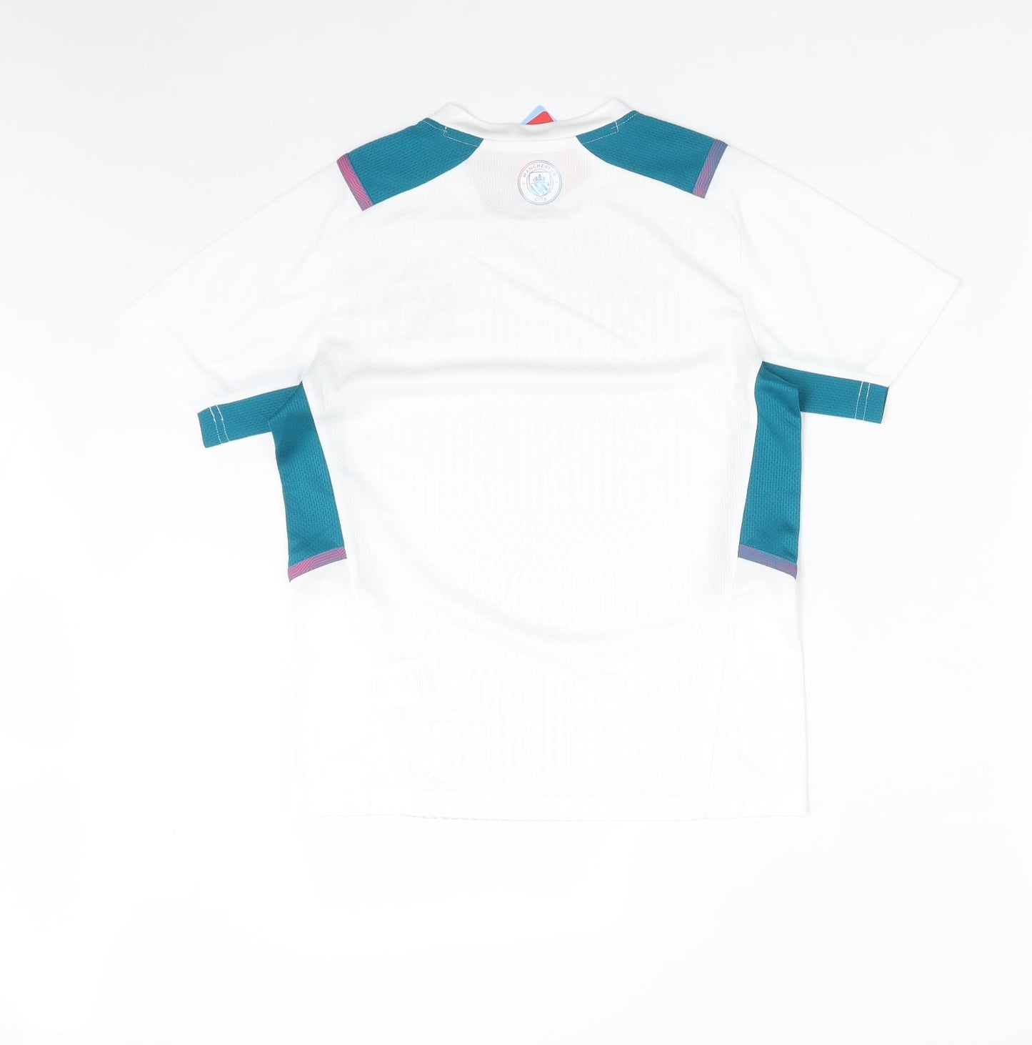 PUMA Boys Multicoloured Colourblock Polyester Basic T-Shirt Size 11-12 Years Round Neck  - MAN CITY FC