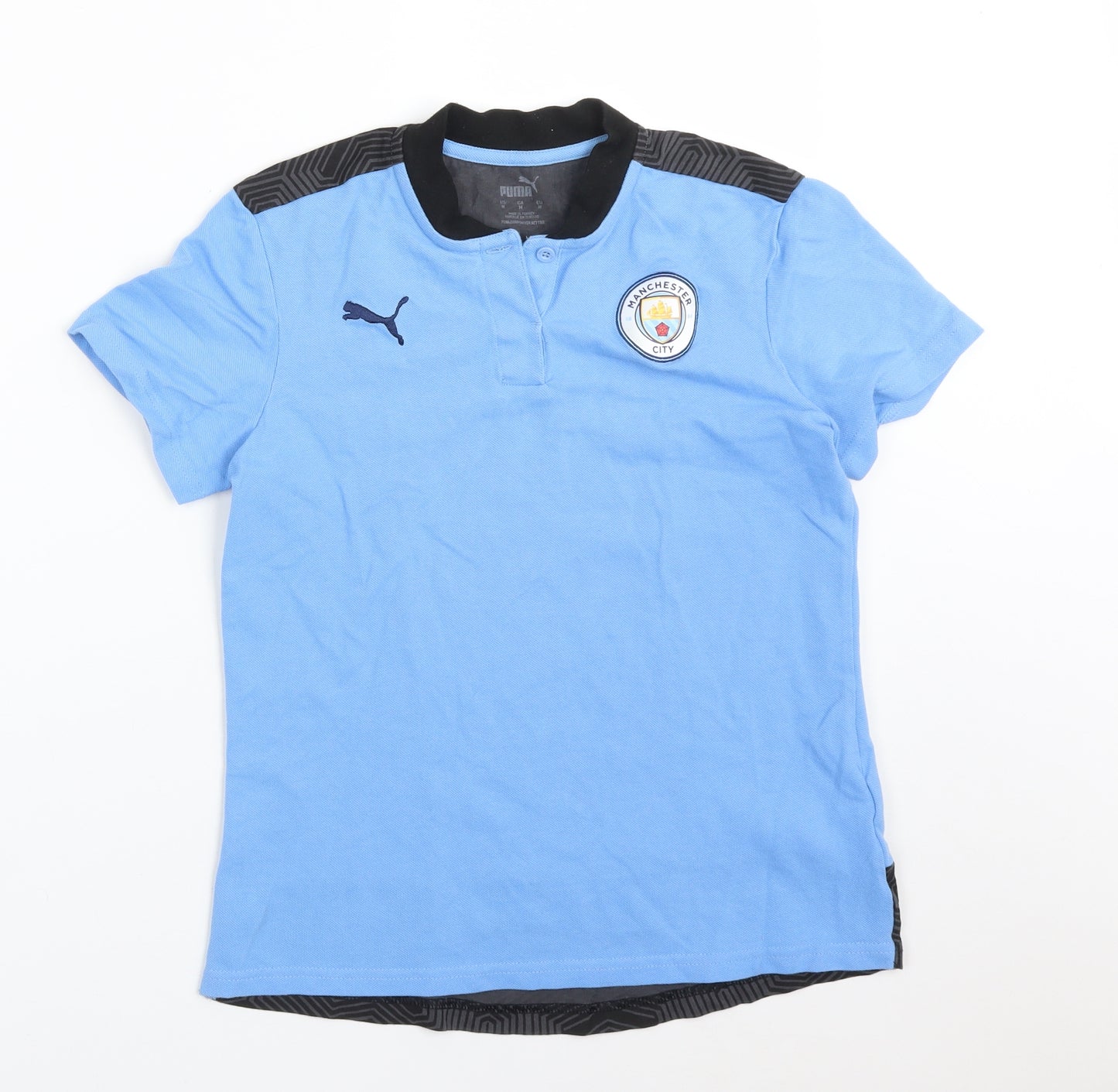PUMA Boys Blue  Cotton Basic T-Shirt Size M Round Neck  - MAN CITY FC
