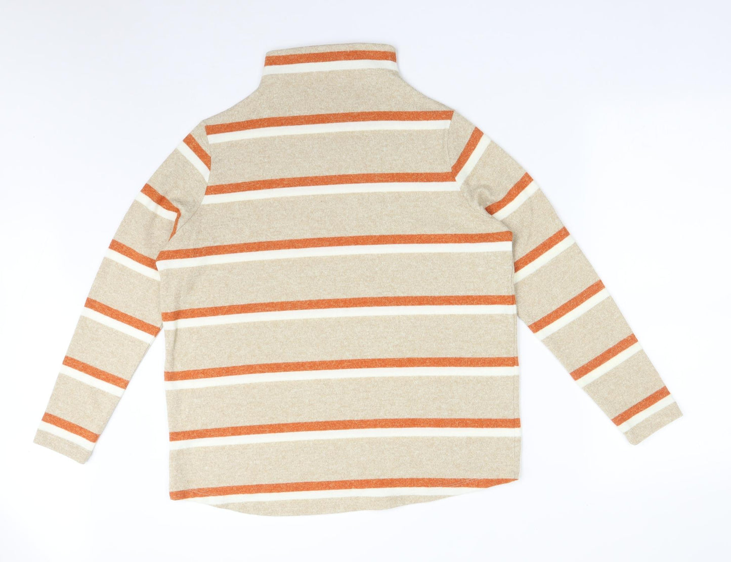 TU Womens Multicoloured Striped Polyester Basic T-Shirt Size 8 High Neck