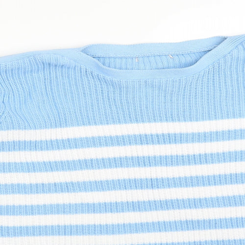 Preworn Womens Multicoloured Striped Cotton Pullover Sweatshirt Size 20