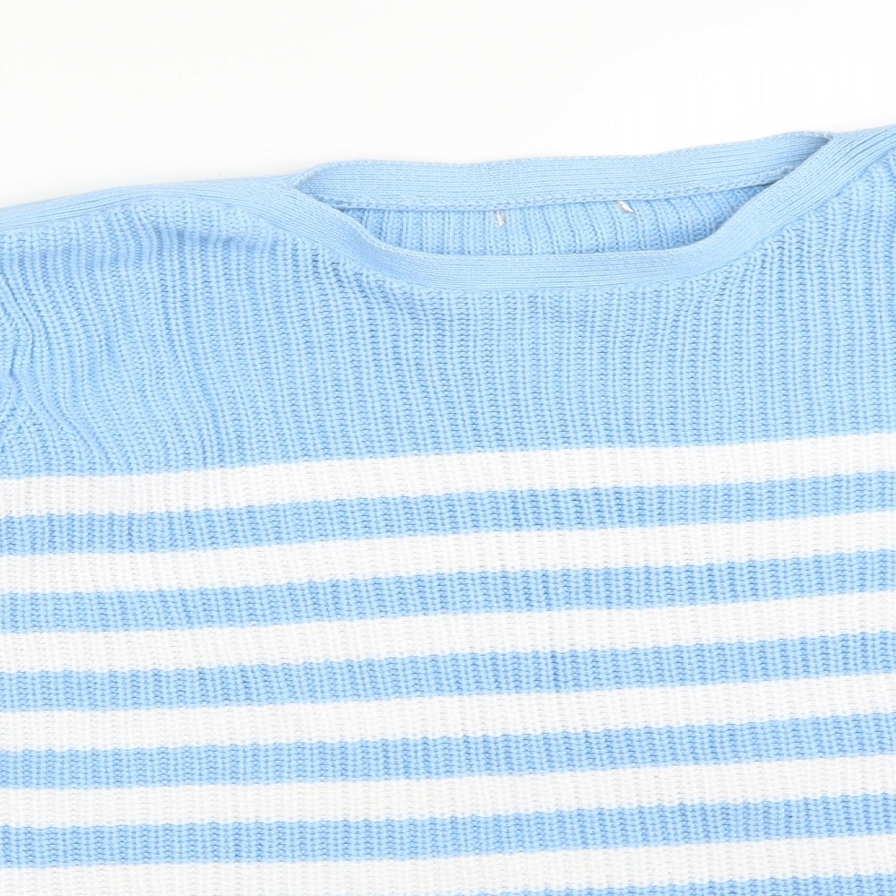 Preworn Womens Multicoloured Striped Cotton Pullover Sweatshirt Size 20