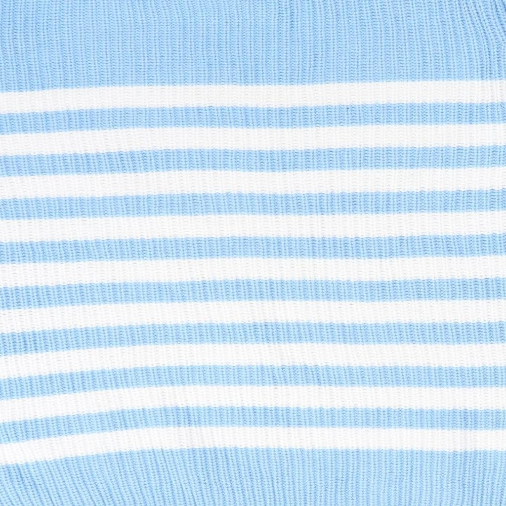Preworn Womens Multicoloured Striped Cotton Pullover Sweatshirt Size 20
