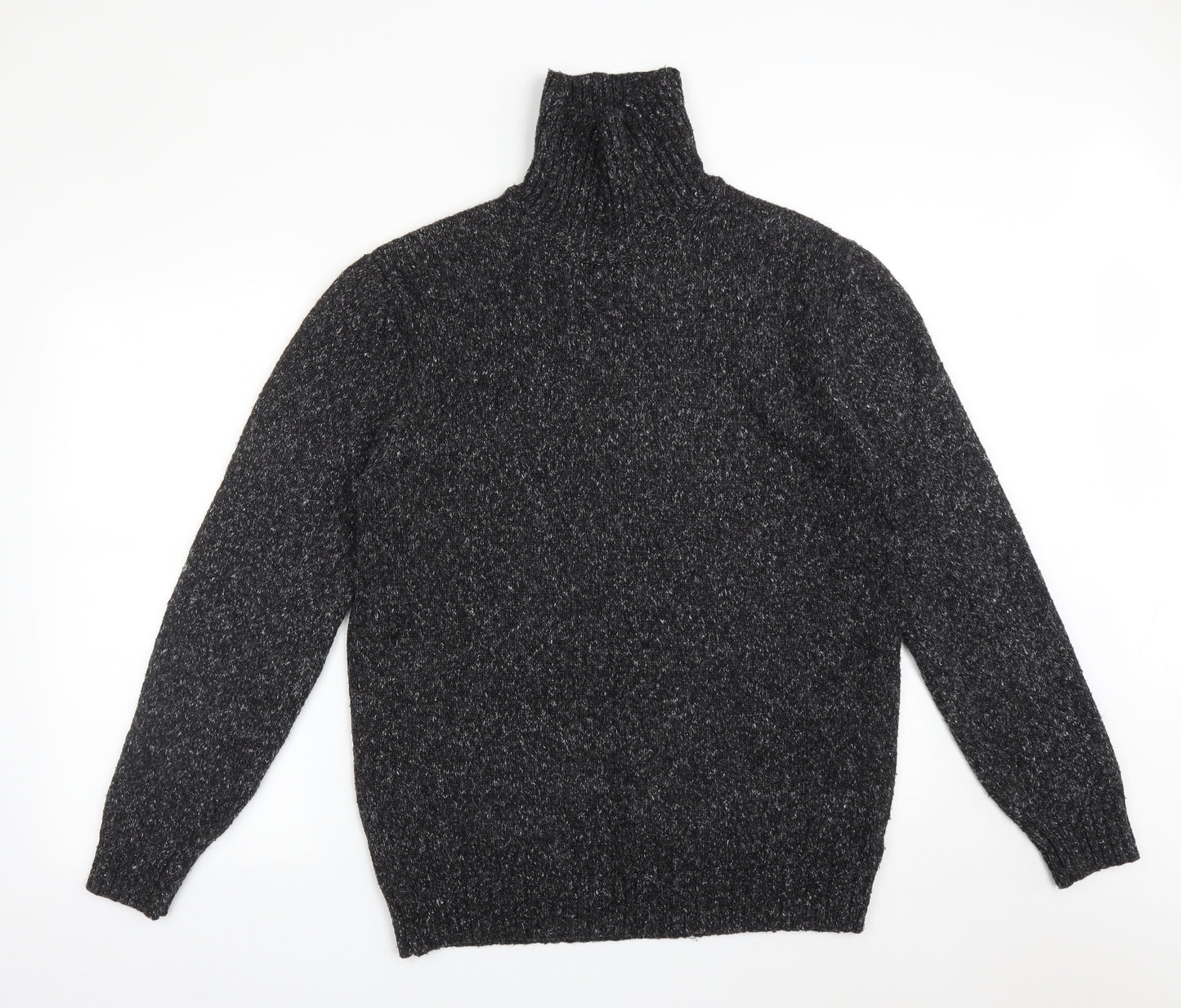 Primark Mens Black Roll Neck  Polyester Pullover Jumper Size L