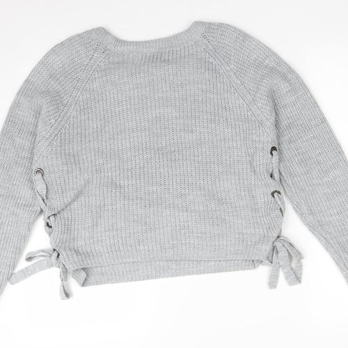 Primark Womens Grey  Acrylic Pullover Sweatshirt Size M