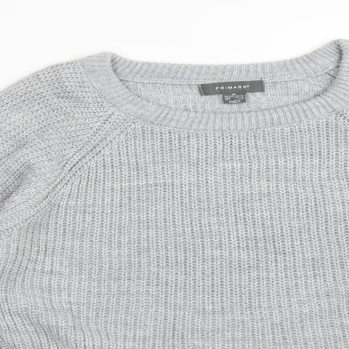 Primark Womens Grey  Acrylic Pullover Sweatshirt Size M